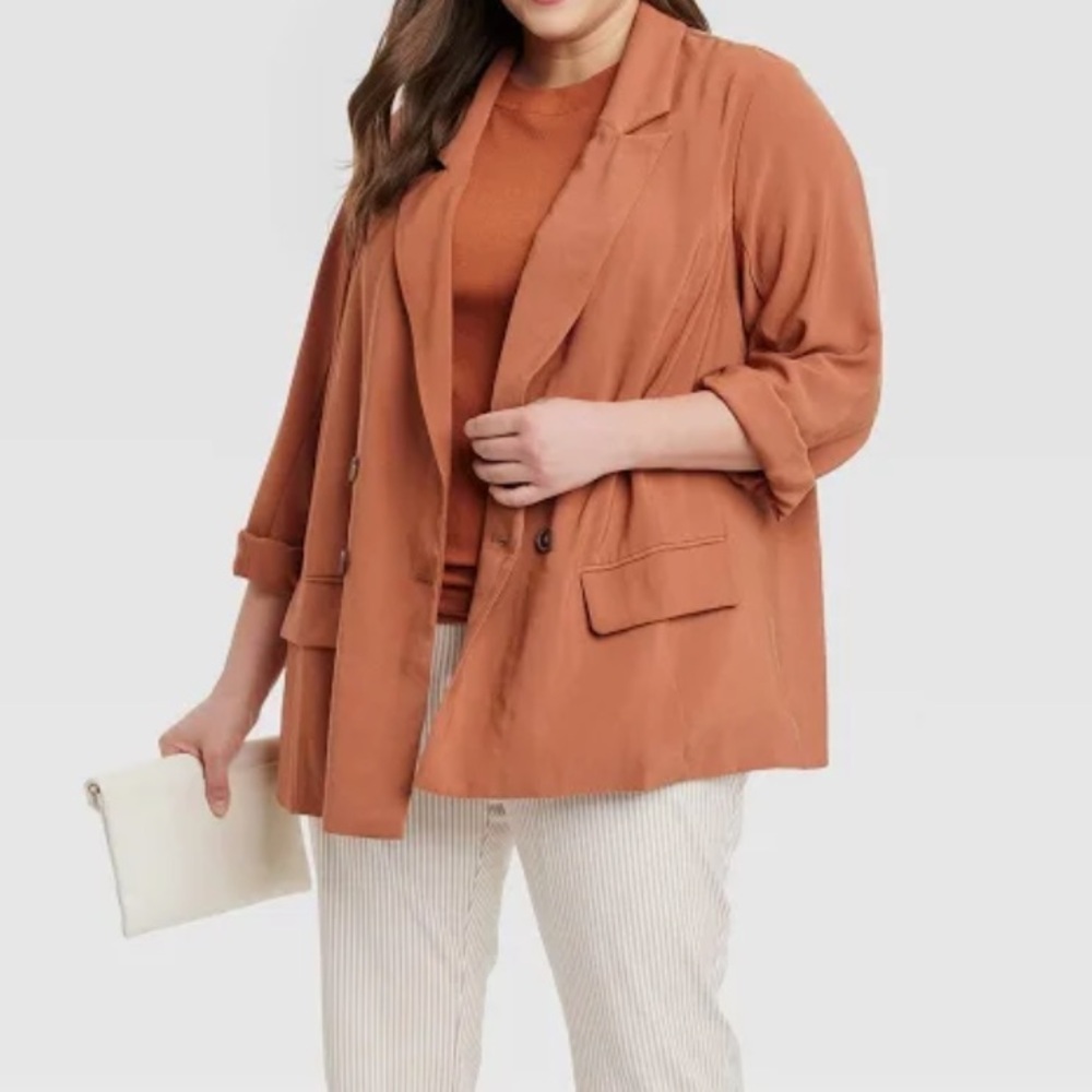 A New Day Burnt Orange Blazer Classic Tailored Design